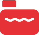 Red camera icon with wavy lines