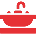 Minimalist red sink graphic
